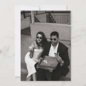 ミニマルモダンリストスクリプト結婚式の日付を保存 招待状 (裏面)