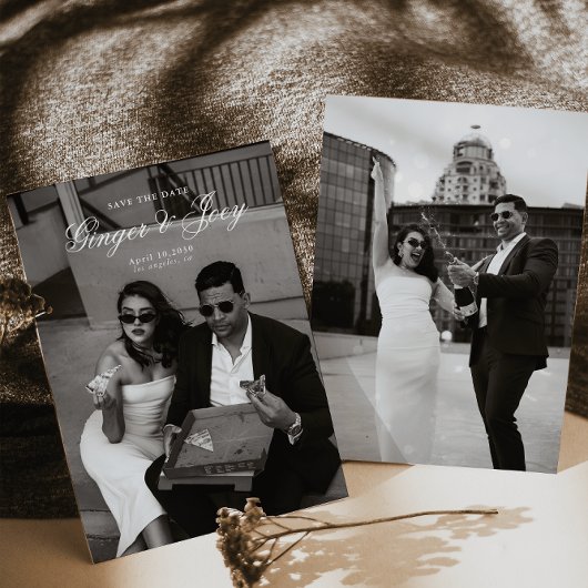 ミニマルモダンリストスクリプト結婚式の日付を保存 招待状