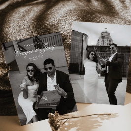 ミニマルモダンリストスクリプト結婚式の日付を保存 招待状