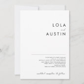 ミニマルモダンリストスクリプト結婚式招待状 招待状 (正面)