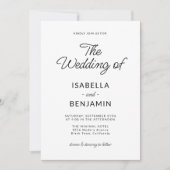 ミニマルモダンリストスクリプト結婚式招待状 招待状 (正面)