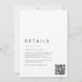 ミニマルモダンリストスクリプト詳細QRコー結婚ド 招待状 (裏面)