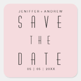 ミニマルモダンリストスクリプト赤面ピンク日付を保存 スクエアシール