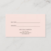 ミニマルモダンリストスクリプト赤面ピンク紹介 紹介カード (裏面)