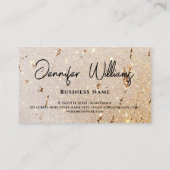 ミニマルモダンリストスクリプト金ゴールド美しいサロンエレガント 名刺 (裏面)