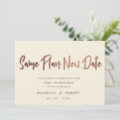 ミニマルモダンリストスクリプト2枚の写真の日付の変更 招待状 (スタンド正面)