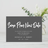 ミニマルモダンリストスクリプト2枚の写真の日付の変更 招待状 (スタンド正面)