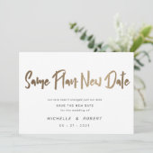 ミニマルモダンリストスクリプト2枚の写真の日付の変更 招待状 (スタンド正面)