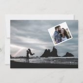 ミニマルモダンリストスクリプト2枚の写真を保存する日付 招待状 (裏面)