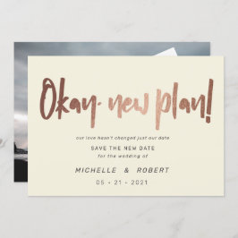 ミニマルモダンリストスクリプト2枚の写真を保存する日付 招待状