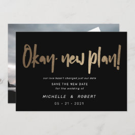 ミニマルモダンリストスクリプト2枚の写真を保存する日付 招待状