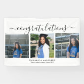 ミニマルモダンリストスクリプト3写真卒業パーティー 横断幕 (横)