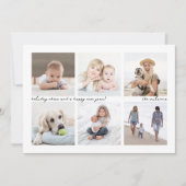 ミニマルモダンリストスクリプト6フォトコラージクリスマス シーズンカード (正面)