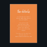 ミニマルモダンリストスクリプト |の結婚ゲスト詳細 エンクロージャーカード<br><div class="desc">これらのエレガントミニマル結婚リストのゲスト情報カードはモダン、スクリプトタイポグラフィとクリーンなsans serif文字を備えシンプルて、好きなトレンディーの日当たりの良いオスタイリッシュレンジデザインを提供する。これらのカードは、運転方向、披露宴または交通情報、ホテルまたは宿泊施設の情報、およびゲストが知る必要があるその他の結婚詳細に使用できる。</div>