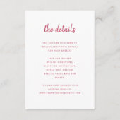 ミニマルモダンリストスクリプト |の結婚ゲスト詳細 エンクロージャーカード (正面)