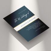 ミニマルモダンリストスクリプト:エメラルドブルー結婚ズ 招待状