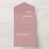 ミニマルモダンリストスクリプト |ダスティバラ結婚ズ オールインワン招待状 (内側)