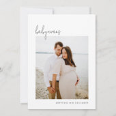 ミニマルモダンリストスクリプト |フォトベビーシャワー 招待状 (裏面)