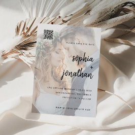 ミニマルモダンリストスクリプト |写真とQRコード セーブザデート