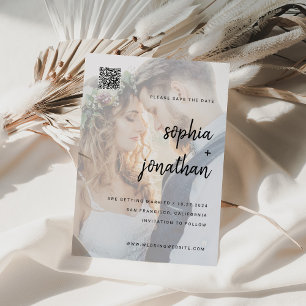 ミニマルモダンリストスクリプト  写真とQRコード セーブザデート