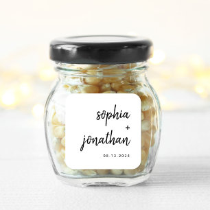 ミニマルモダンリストスクリプト  白黒結婚の スクエアシール