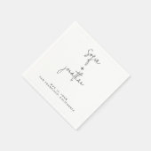 ミニマルモダンリストスクリプト |白黒結婚の スタンダードカクテルナプキン (角)