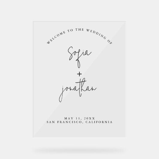 ミニマルモダンリストスクリプト | 結婚s アクリルサイン (正面)