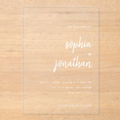 ミニマルモダンリストスクリプト | 結婚s アクリル招待状 (正面)