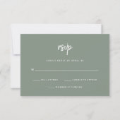 ミニマルモダンリストスクリプト | Sage Green 結婚's 出欠カード (正面)