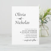 ミニマルモダンリストスクリプトQRコードフォト結婚ズ 招待状 (スタンド正面)