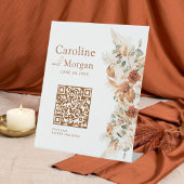 ミニマルモダンリストスクリプトQRコー結婚ドの座席 台座サイン