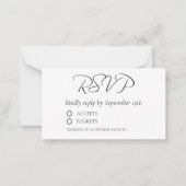 ミニマルモダンリストスクリプトRSVP Monogram結婚's ノートカード (正面)