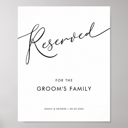 ミニマルモダンリストスクリプ結婚トの記号 ポスター (正面)