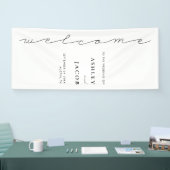 ミニマルモダンリストスクリプ結婚ト歓迎 横断幕 (トレードショー)