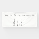 ミニマルモダンリストスクリプ結婚ト歓迎 横断幕 (横)