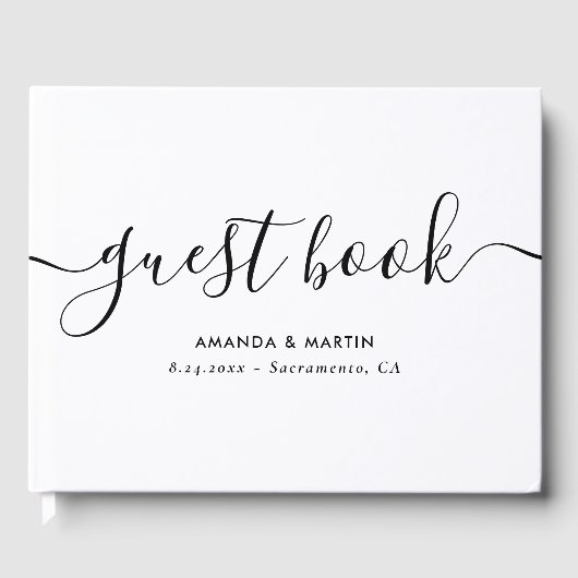 ミニマルモダンリストスクリプ結婚ト ゲストブック (正面)