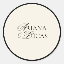 ミニマルモダンリストスクリプ結婚ト ラウンドシール