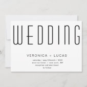 ミニマルモダンリストスクリプ結婚ト 招待状 (正面)