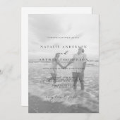 ミニマルモダンリストスクリプ結婚ト 招待状 (正面/裏面)