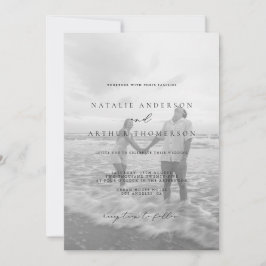 ミニマルモダンリストスクリプ結婚ト 招待状