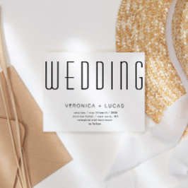 ミニマルモダンリストスクリプ結婚ト 招待状