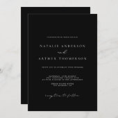 ミニマルモダンリストスクリプ結婚ト 招待状 (正面/裏面)