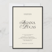 ミニマルモダンリストスクリプ結婚ト 招待状 (正面)