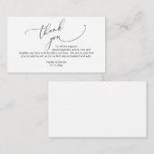ミニマルモダンリストスクリプ結婚ト、Thanks you Enclo エンクロージャーカード (正面/裏面)