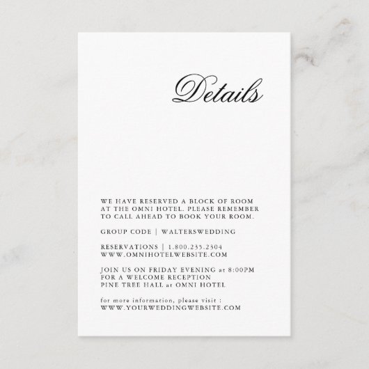 ミニマルモダンリストスク結婚リプトの詳細カード エンクロージャーカード (正面)