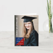 ミニマルモダンリストスプリット正方形の写真卒業 サンキューカード (正面)