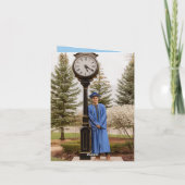 ミニマルモダンリストスプリット正方形の写真卒業 サンキューカード (裏面)