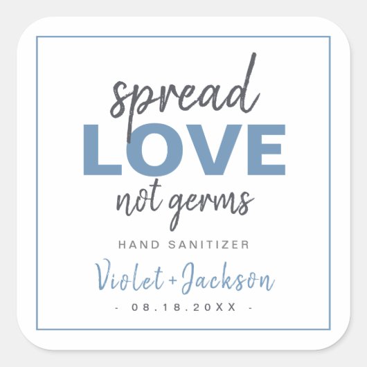 ミニマルモダンリストスプレッドラブ結婚式の引き出物 スクエアシール (正面)