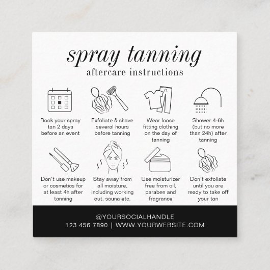 ミニマルモダンリストスプレーなめしサロン気にカード スクエア名刺 (裏面)