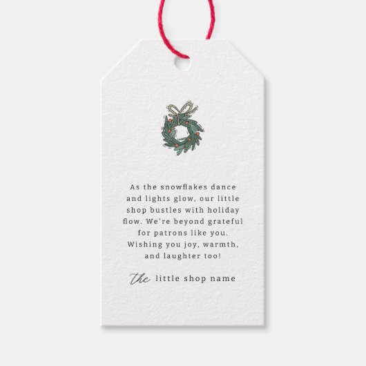 ミニマルモダンリストスモールビジネスホリデーサンキュー ギフトタグ (正面)